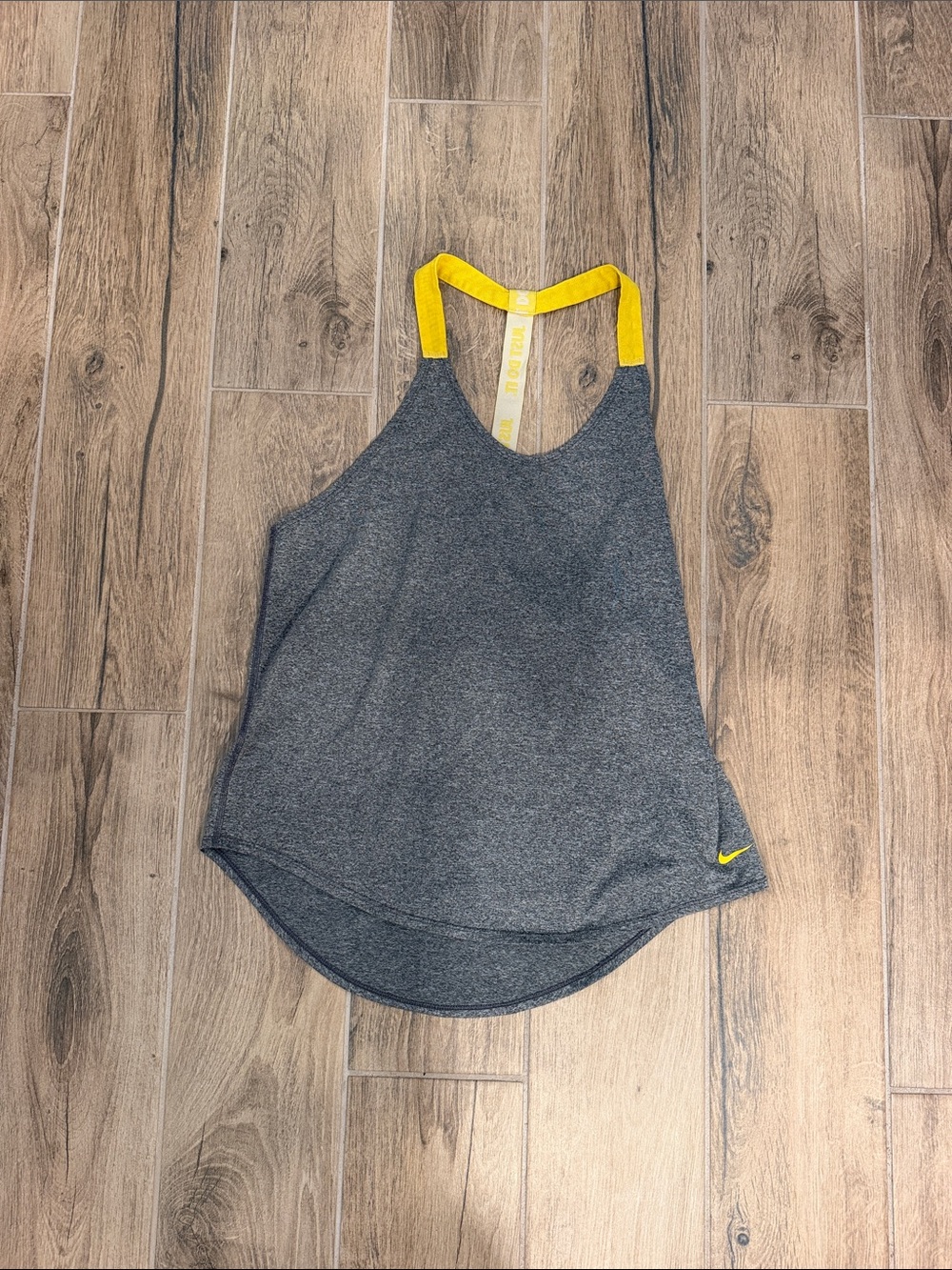 Nike Gray Tank Top with Yellow Straps